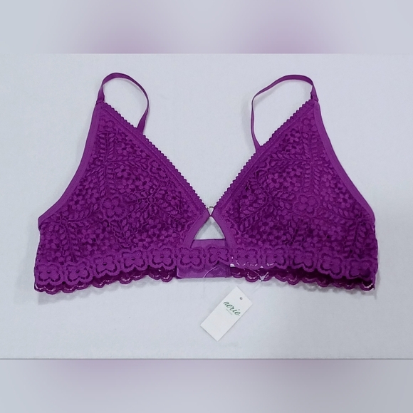 aerie Other - NWT Aerie Violet Lace Bralette, Size L